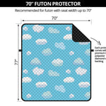 Pixel Cloud Pattern Print Futon Protector