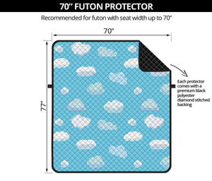 Pixel Cloud Pattern Print Futon Protector