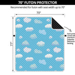 Pixel Cloud Pattern Print Futon Protector