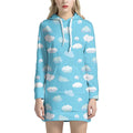 Pixel Cloud Pattern Print Pullover Hoodie Dress