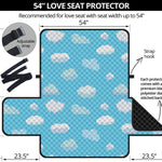 Pixel Cloud Pattern Print Loveseat Protector