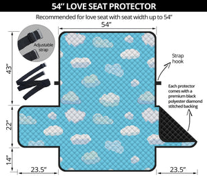 Pixel Cloud Pattern Print Loveseat Protector