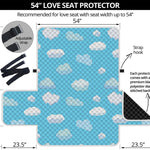 Pixel Cloud Pattern Print Loveseat Protector