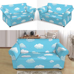 Pixel Cloud Pattern Print Loveseat Slipcover