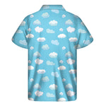 Pixel Cloud Pattern Print Men's Short Sleeve Shirt