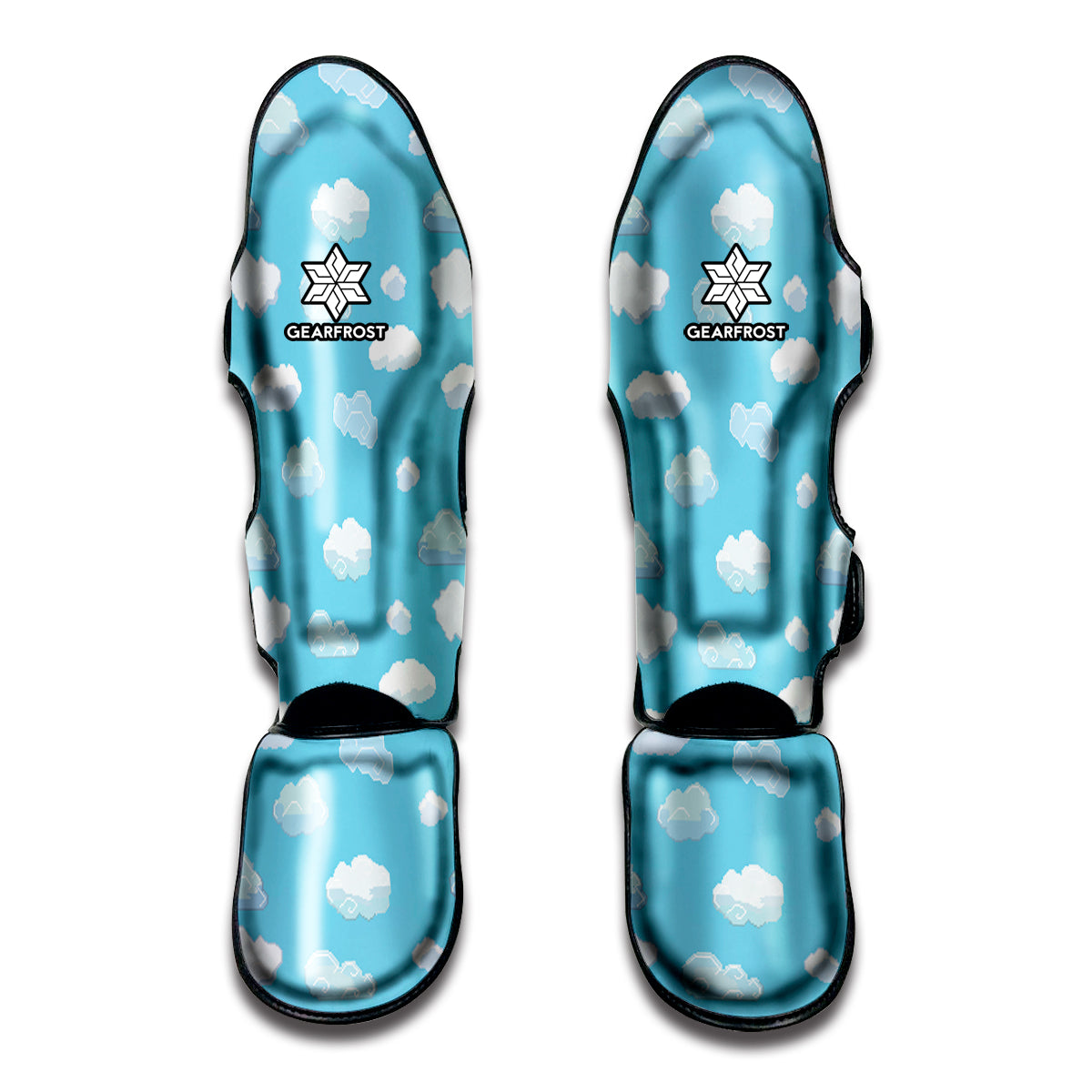 Pixel Cloud Pattern Print Muay Thai Shin Guard