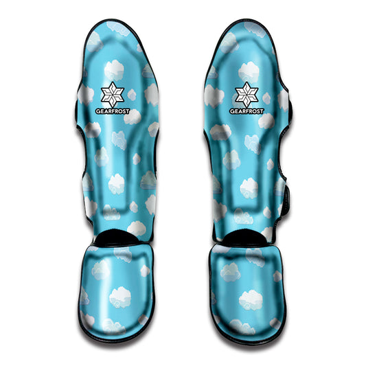 Pixel Cloud Pattern Print Muay Thai Shin Guard