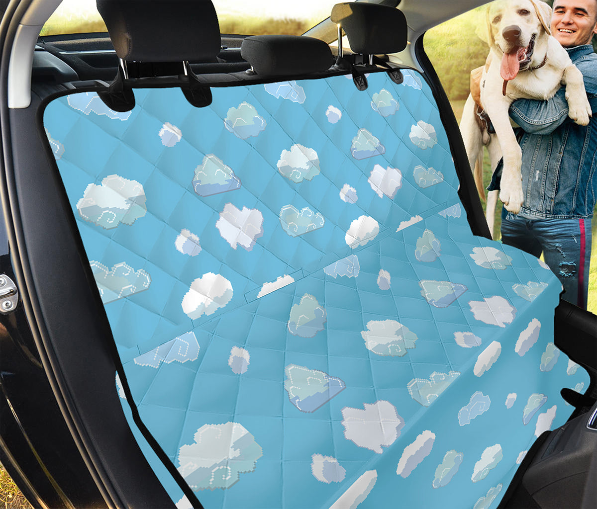 Pixel Cloud Pattern Print Pet Car Back Seat Cover