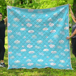 Pixel Cloud Pattern Print Quilt