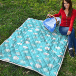 Pixel Cloud Pattern Print Quilt