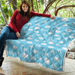 Pixel Cloud Pattern Print Quilt