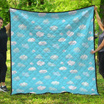 Pixel Cloud Pattern Print Quilt