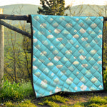 Pixel Cloud Pattern Print Quilt