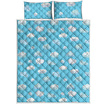 Pixel Cloud Pattern Print Quilt Bed Set