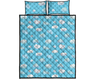 Pixel Cloud Pattern Print Quilt Bed Set