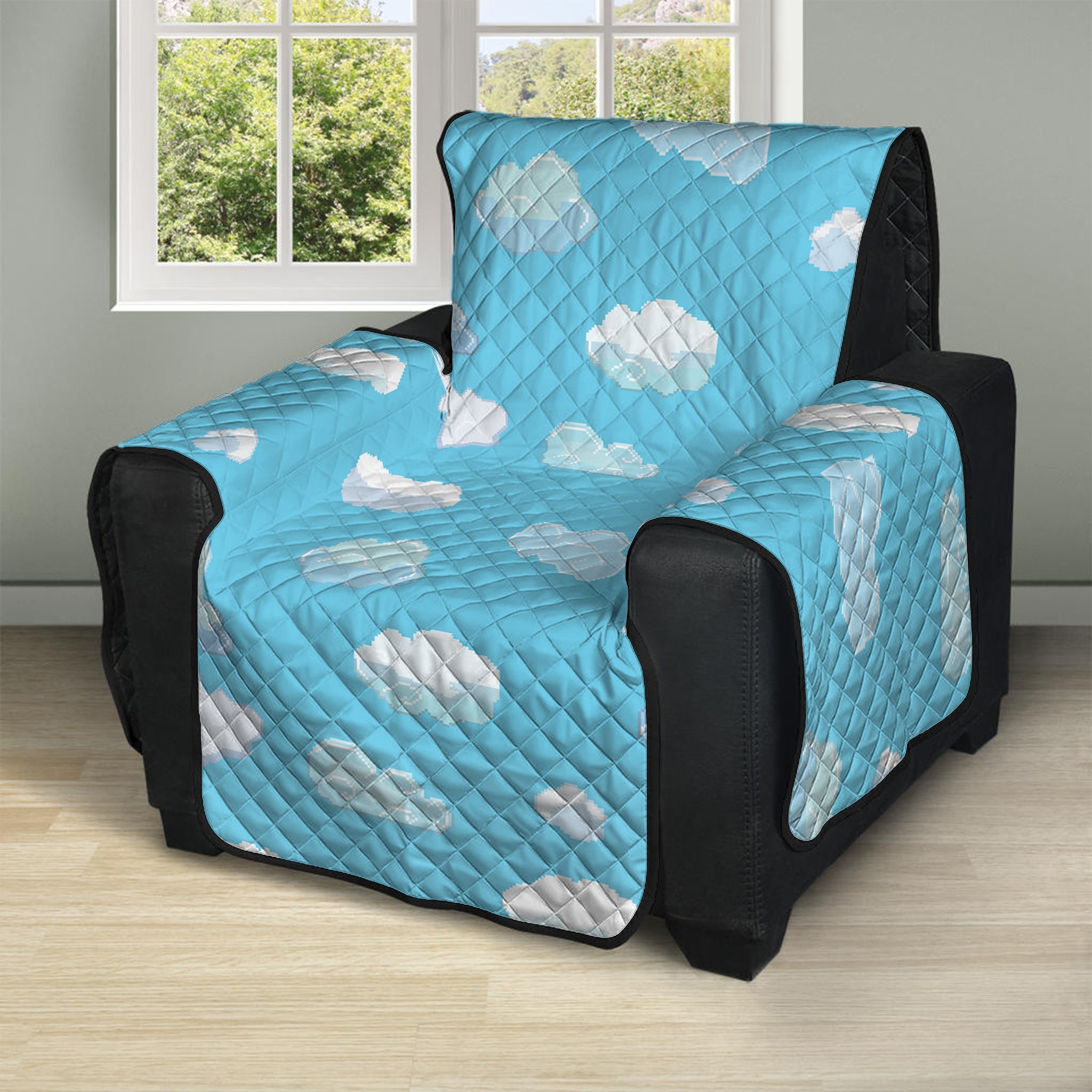 Pixel Cloud Pattern Print Recliner Protector