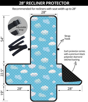 Pixel Cloud Pattern Print Recliner Protector