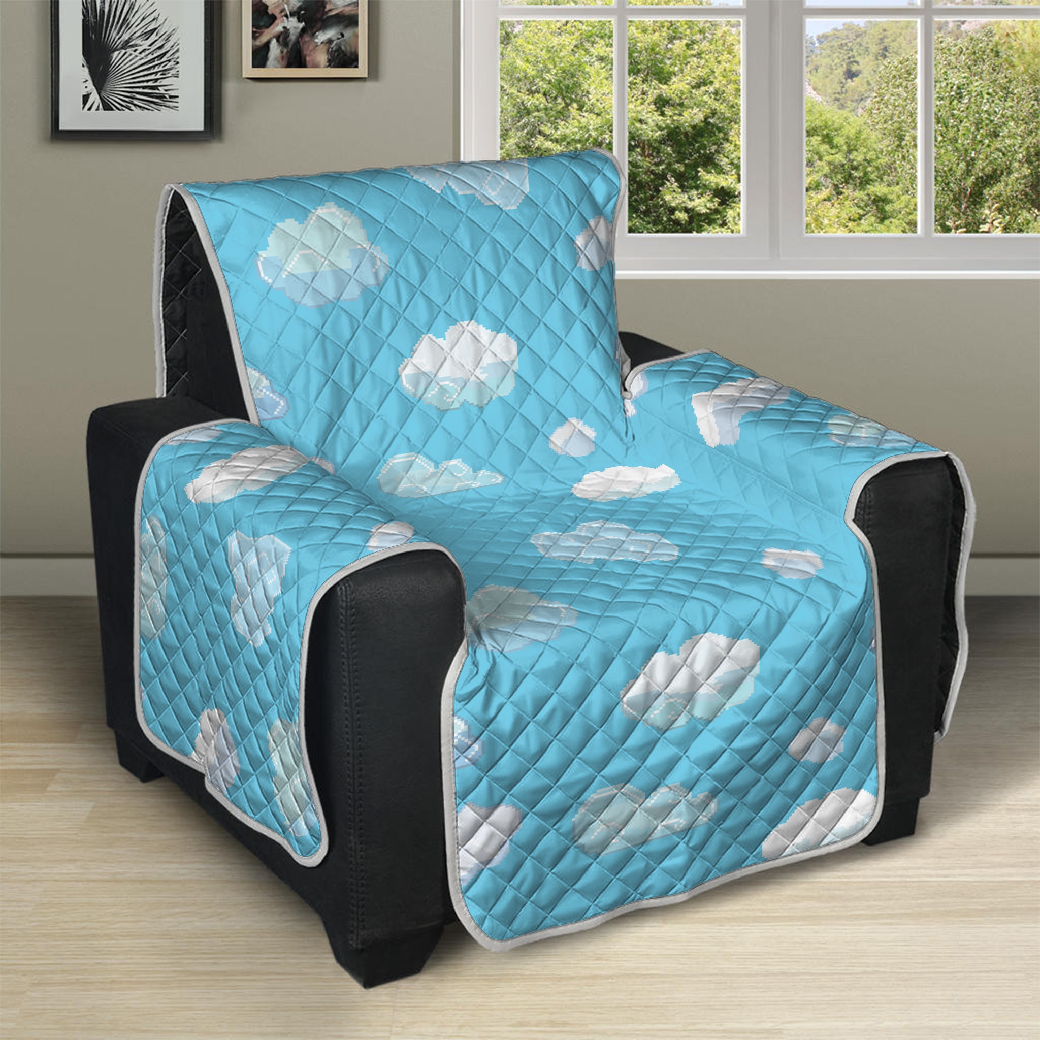 Pixel Cloud Pattern Print Recliner Protector