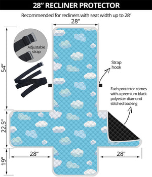 Pixel Cloud Pattern Print Recliner Protector