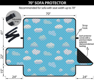 Pixel Cloud Pattern Print Sofa Protector