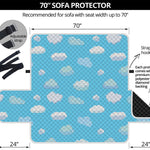 Pixel Cloud Pattern Print Sofa Protector