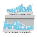 Pixel Cloud Pattern Print White Running Shoes