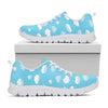 Pixel Cloud Pattern Print White Sneakers