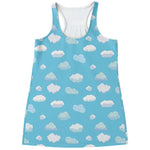 Pixel Cloud Pattern Print Women's Racerback Tank Top