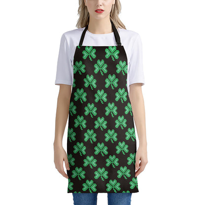 Pixel Clover St. Patrick's Day Print Apron
