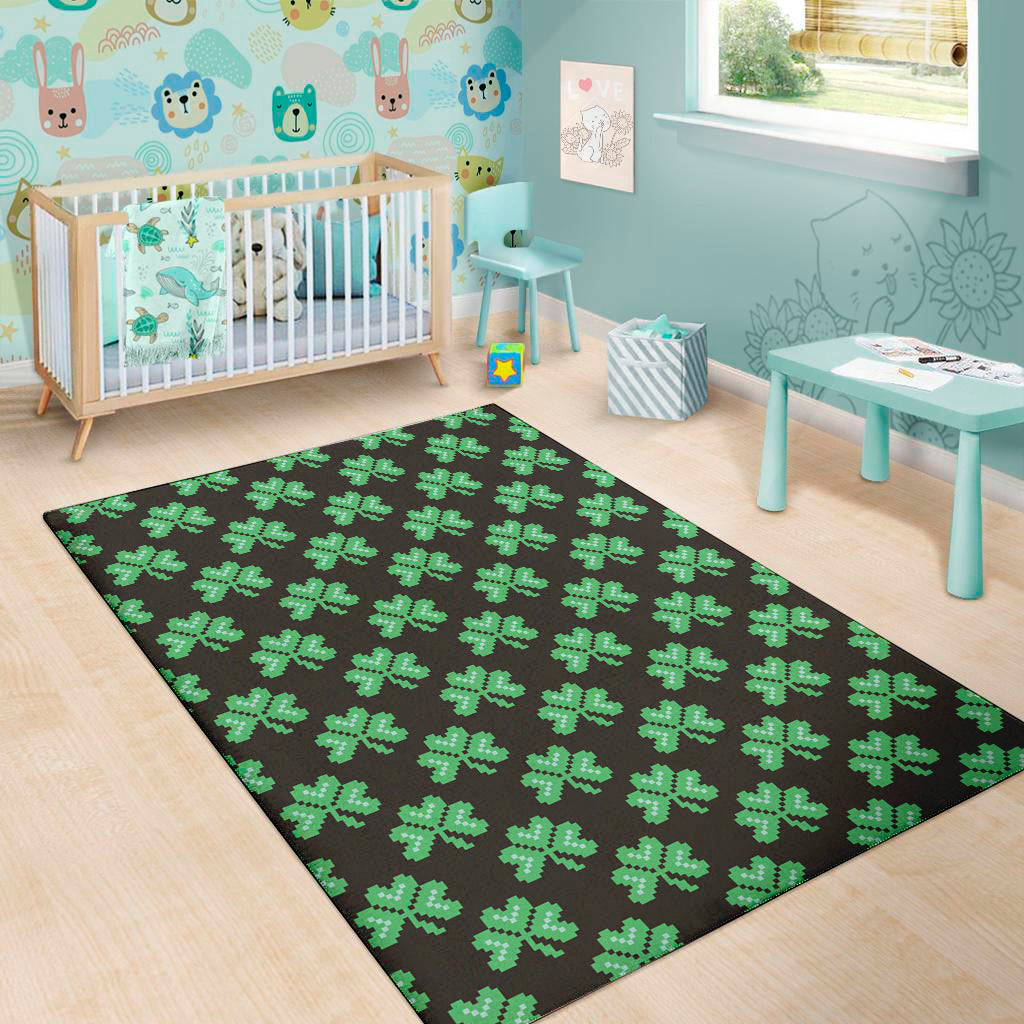 Pixel Clover St. Patrick's Day Print Area Rug