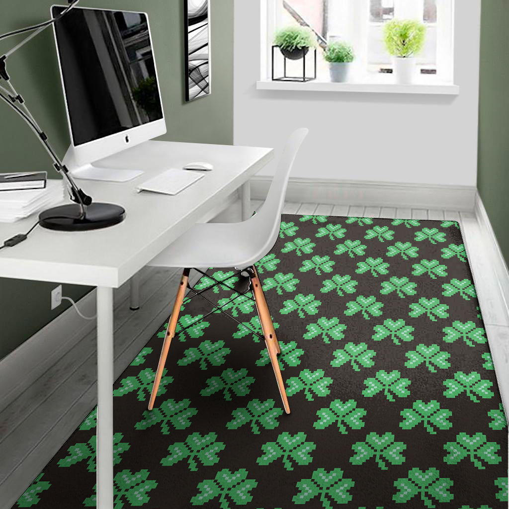 Pixel Clover St. Patrick's Day Print Area Rug