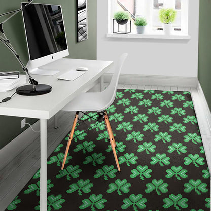 Pixel Clover St. Patrick's Day Print Area Rug
