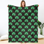 Pixel Clover St. Patrick's Day Print Blanket