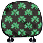 Pixel Clover St. Patrick's Day Print Car Headrest Covers