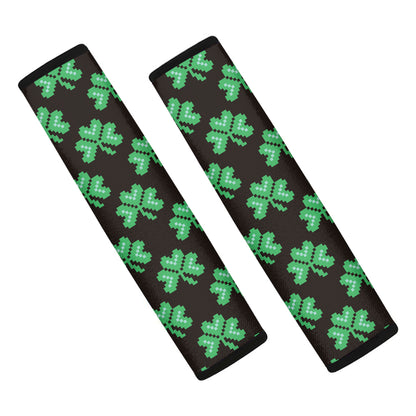 Pixel Clover St. Patrick's Day Print Car Seat Belt Covers