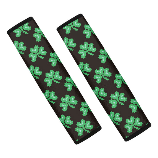 Pixel Clover St. Patrick's Day Print Car Seat Belt Covers