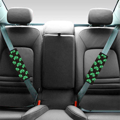 Pixel Clover St. Patrick's Day Print Car Seat Belt Covers