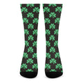 Pixel Clover St. Patrick's Day Print Crew Socks