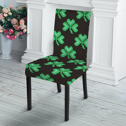 Pixel Clover St. Patrick's Day Print Dining Chair Slipcover