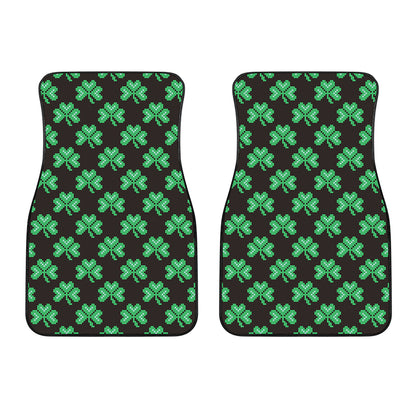 Pixel Clover St. Patrick's Day Print Front Car Floor Mats