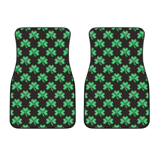 Pixel Clover St. Patrick's Day Print Front Car Floor Mats