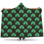 Pixel Clover St. Patrick's Day Print Hooded Blanket