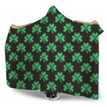 Pixel Clover St. Patrick's Day Print Hooded Blanket