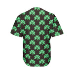 Pixel Clover St. Patrick's Day Print Men's Baseball Jersey