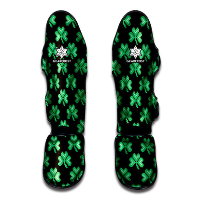 Pixel Clover St. Patrick's Day Print Muay Thai Shin Guard