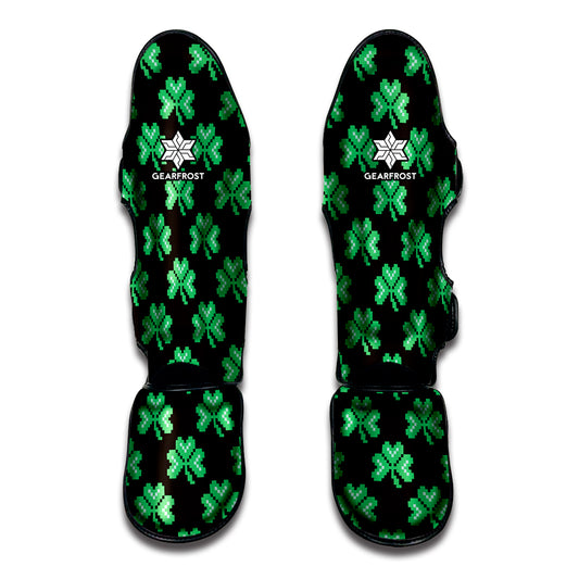 Pixel Clover St. Patrick's Day Print Muay Thai Shin Guard