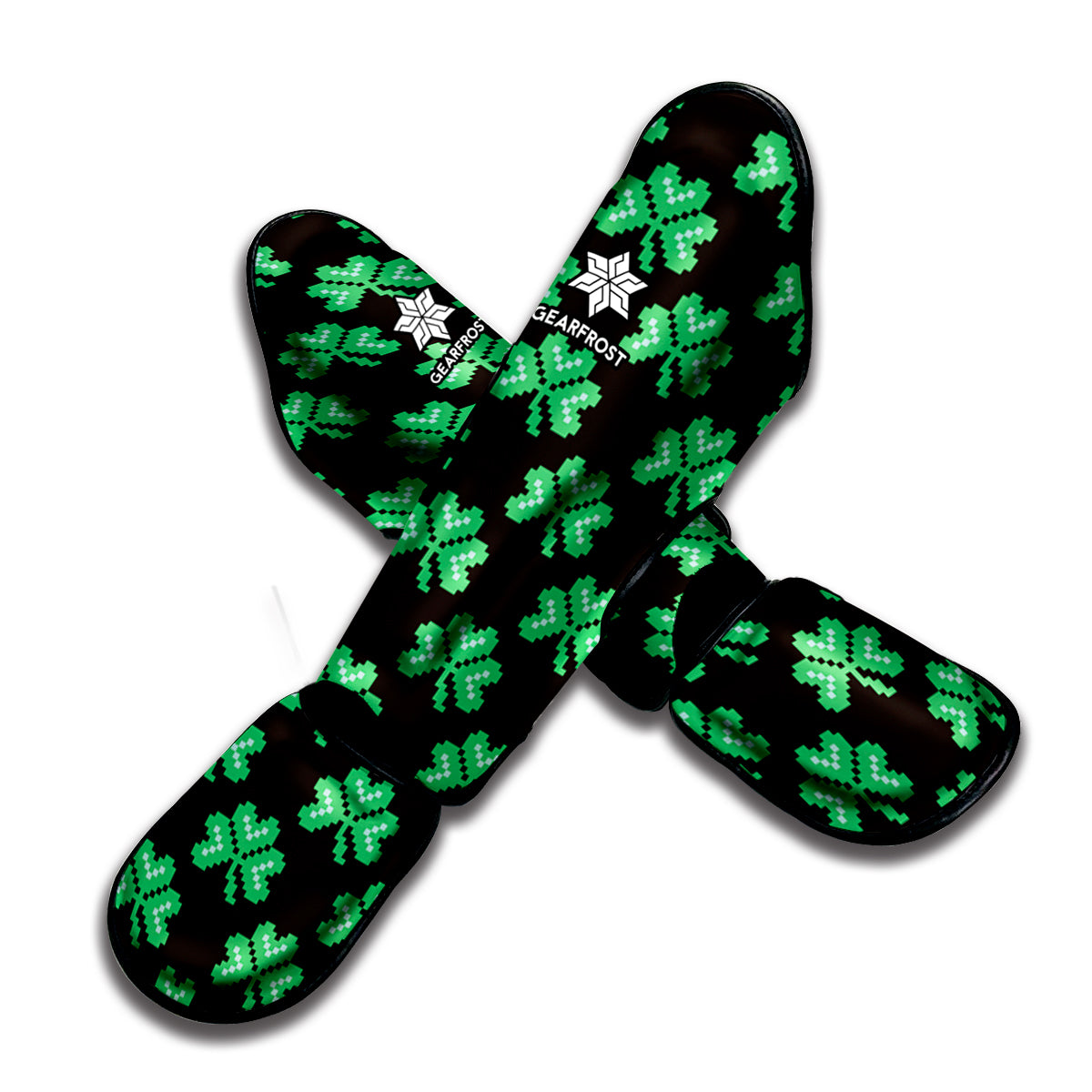 Pixel Clover St. Patrick's Day Print Muay Thai Shin Guard