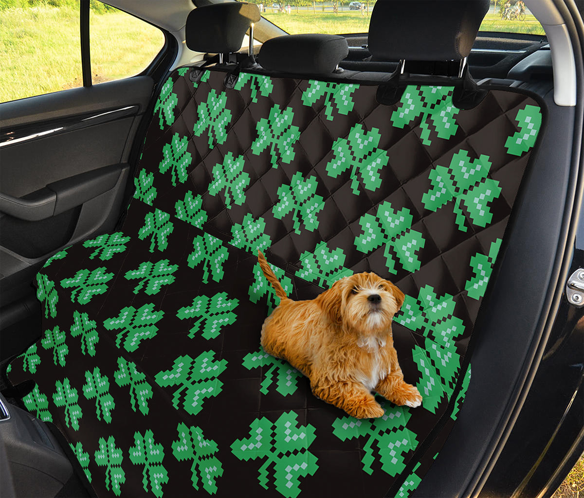 Pixel Clover St. Patrick's Day Print Pet Car Back Seat Cover