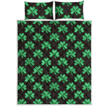 Pixel Clover St. Patrick's Day Print Quilt Bed Set