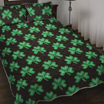 Pixel Clover St. Patrick's Day Print Quilt Bed Set